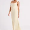 Ensley Satin Maxi Dress – Light Yellow Ensley Satin Maxi Dress – Light Yellow