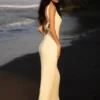 Ensley Satin Maxi Dress – Light Yellow Ensley Satin Maxi Dress – Light Yellow