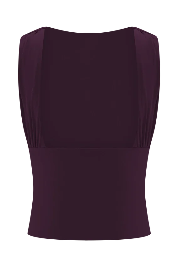 Erina Slinky Open Back Top – Aubergine Erina Slinky Open Back Top – Aubergine