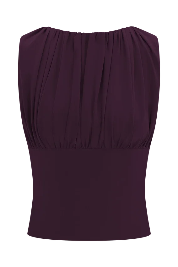 Erina Slinky Open Back Top – Aubergine Erina Slinky Open Back Top – Aubergine