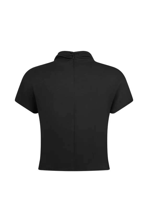 Eris High Neck Scuba Jersey Top – Black Eris High Neck Scuba Jersey Top – Black