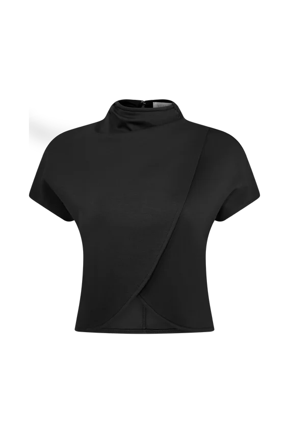 Eris High Neck Scuba Jersey Top – Black Eris High Neck Scuba Jersey Top – Black