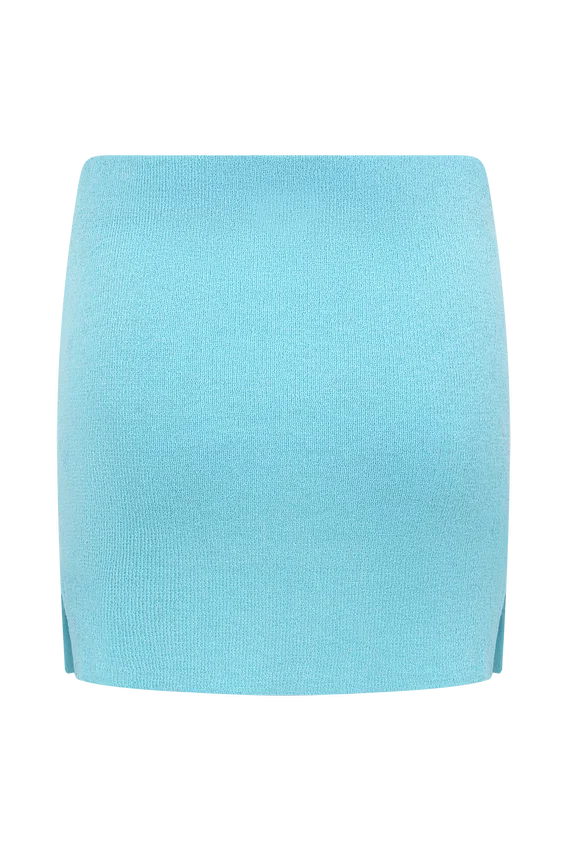 Esme Knit Mini Skirt – Cyan Blue Esme Knit Mini Skirt – Cyan Blue