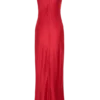 Esme Plunge Satin Maxi Dress – Red