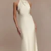 Esther Iridescent Satin Cowl Maxi Dress – Lemon Sorbet