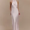 Esther Iridescent Satin Cowl Maxi Dress – Pale Pink Esther Iridescent Satin Cowl Maxi Dress – Pale Pink