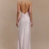 Esther Iridescent Satin Cowl Maxi Dress – Pale Pink Esther Iridescent Satin Cowl Maxi Dress – Pale Pink