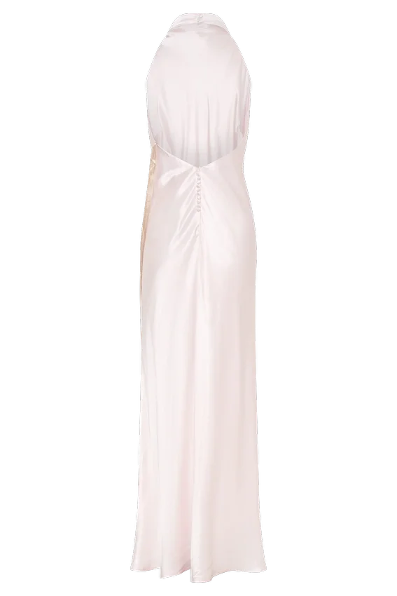 Esther Iridescent Satin Cowl Maxi Dress – Pale Pink Esther Iridescent Satin Cowl Maxi Dress – Pale Pink
