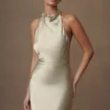 Esther Iridescent Satin Cowl Maxi Dress – Sage Esther Iridescent Satin Cowl Maxi Dress – Sage