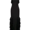 Etta Ruffle Slinky Maxi Dress – Black Etta Ruffle Slinky Maxi Dress – Black