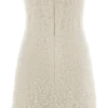 Eva Hand Beaded Pearl & Lace Mini Dress – White