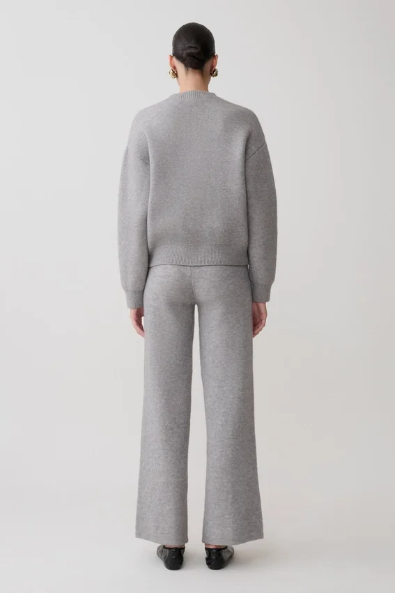 Evan Knit Wide Leg Pants – Grey Marle Evan Knit Wide Leg Pants – Grey Marle