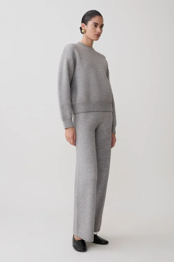 Evan Knit Wide Leg Pants – Grey Marle Evan Knit Wide Leg Pants – Grey Marle