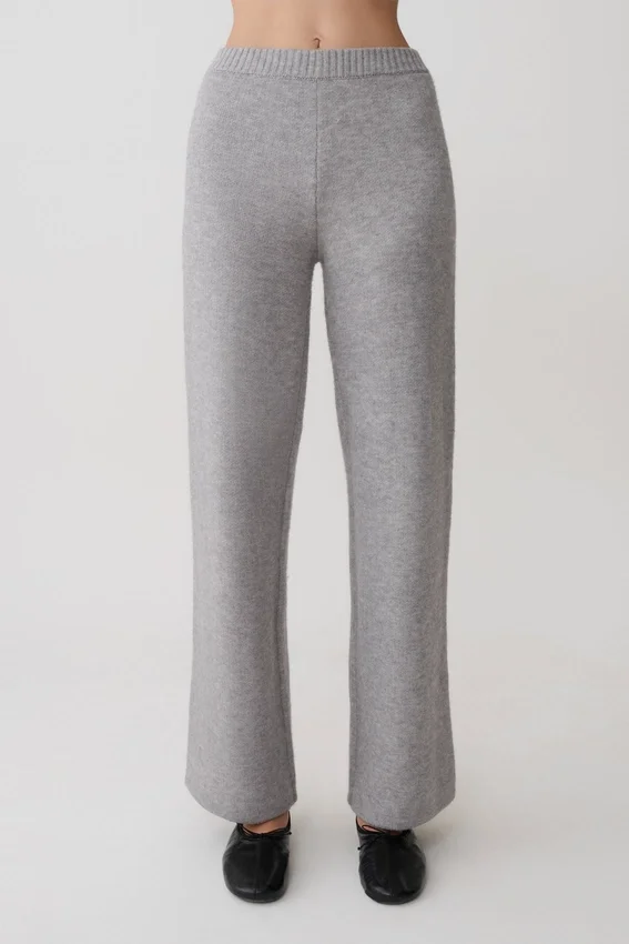 Evan Knit Wide Leg Pants – Grey Marle Evan Knit Wide Leg Pants – Grey Marle