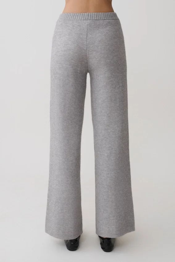 Evan Knit Wide Leg Pants – Grey Marle Evan Knit Wide Leg Pants – Grey Marle