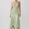 Evelyn Shirred Chiffon Maxi Dress – Sage Evelyn Shirred Chiffon Maxi Dress – Sage