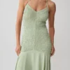 Evelyn Shirred Chiffon Maxi Dress – Sage Evelyn Shirred Chiffon Maxi Dress – Sage