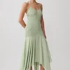 Evelyn Shirred Chiffon Maxi Dress – Sage Evelyn Shirred Chiffon Maxi Dress – Sage