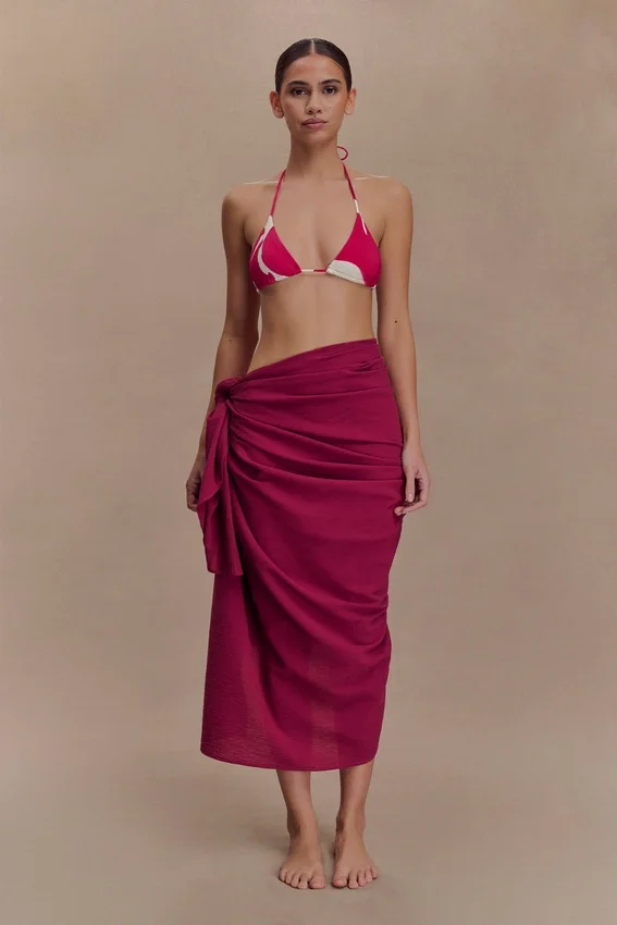 Evie Cotton Sarong – Wine Evie Cotton Sarong – Wine