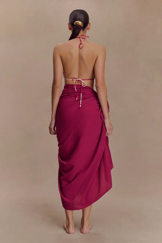 Evie Cotton Sarong – Wine Evie Cotton Sarong – Wine