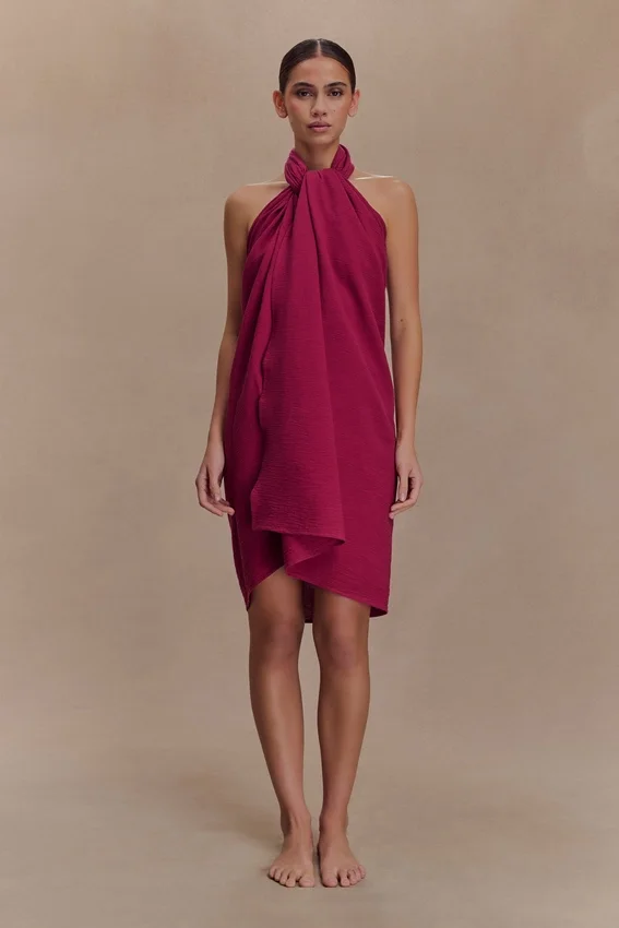 Evie Cotton Sarong – Wine Evie Cotton Sarong – Wine