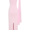 Farid Bandage Midi Dress With Chiffon – Baby Pink