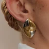 Felicity Mixed Metal Oval Earrings – Gold Felicity Mixed Metal Oval Earrings – Gold