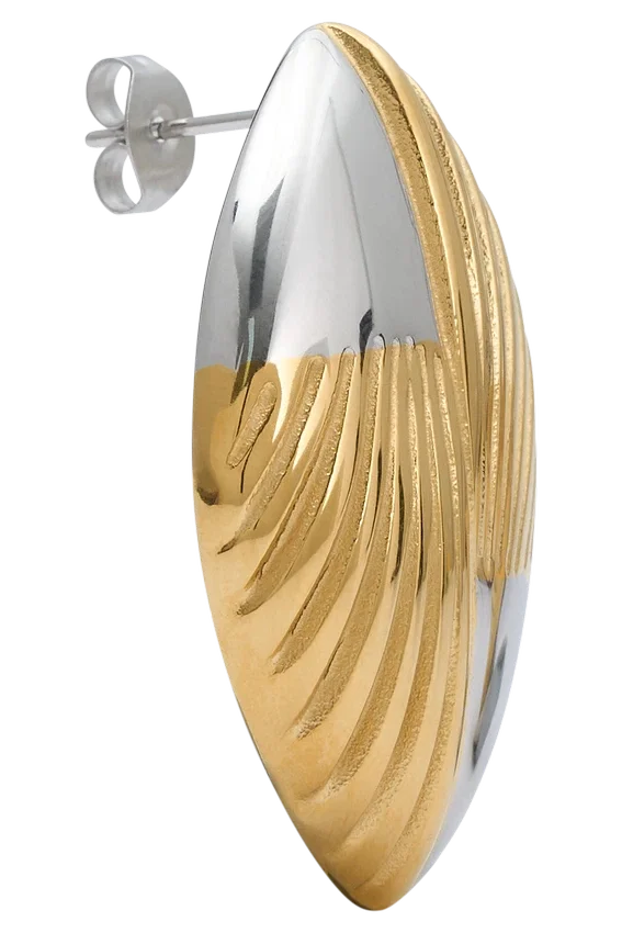 Felicity Mixed Metal Oval Earrings – Gold Felicity Mixed Metal Oval Earrings – Gold