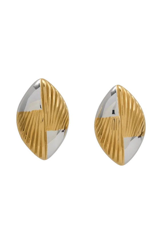 Felicity Mixed Metal Oval Earrings – Gold Felicity Mixed Metal Oval Earrings – Gold
