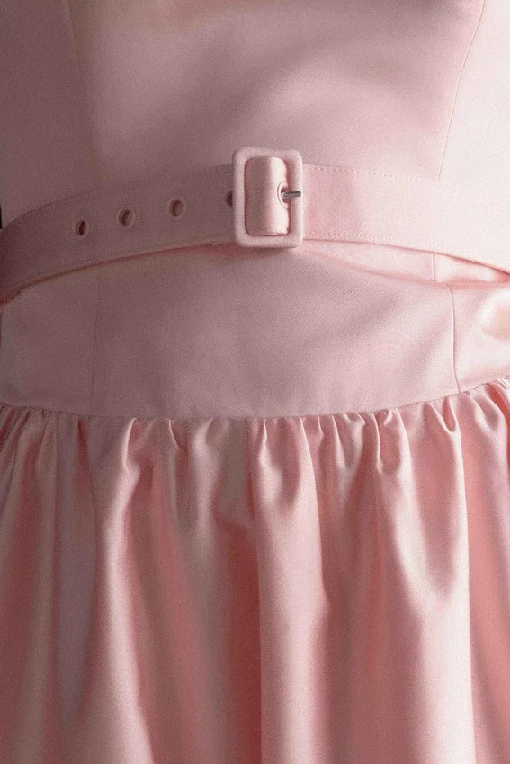 Florence Strapless Belted Maxi Dress – Baby Pink Florence Strapless Belted Maxi Dress – Baby Pink