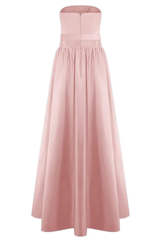 Florence Strapless Belted Maxi Dress – Baby Pink Florence Strapless Belted Maxi Dress – Baby Pink