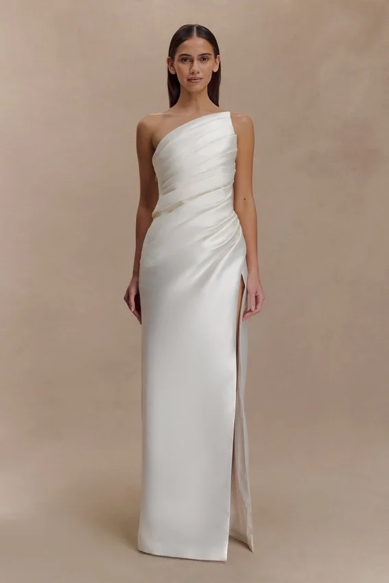 Francine One Shoulder Maxi Dress – Ivory Francine One Shoulder Maxi Dress – Ivory