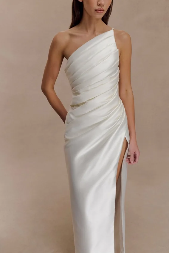 Francine One Shoulder Maxi Dress – Ivory Francine One Shoulder Maxi Dress – Ivory