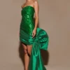 Franka Strapless Bow Mini Dress – Emerald