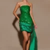 Franka Strapless Bow Mini Dress – Emerald