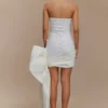 Franka Strapless Bow Mini Dress – White