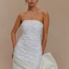 Franka Strapless Bow Mini Dress – White