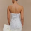 Franka Strapless Bow Mini Dress – White