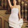Franka Strapless Bow Mini Dress – White