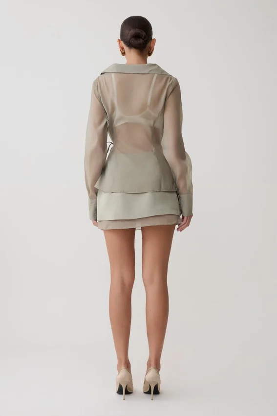 Frankie Satin Mini Skirt – Smoke Frankie Satin Mini Skirt – Smoke