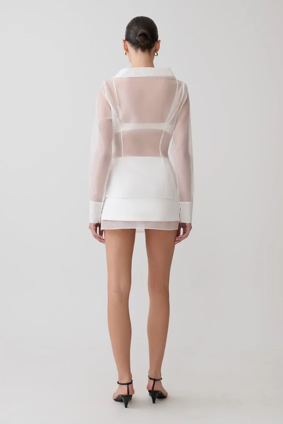 Frankie Satin Mini Skirt – White Frankie Satin Mini Skirt – White