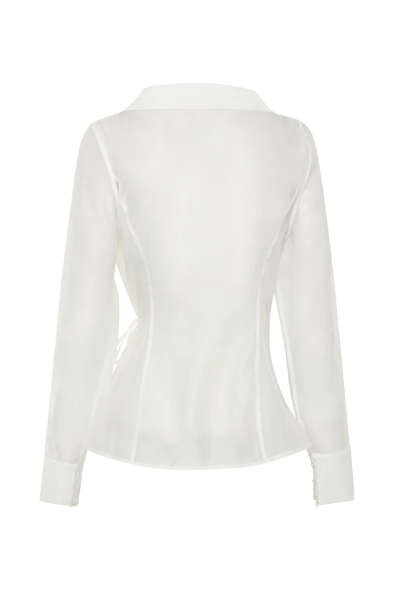 Frankie Organza Cross Over Shirt – White Frankie Organza Cross Over Shirt – White
