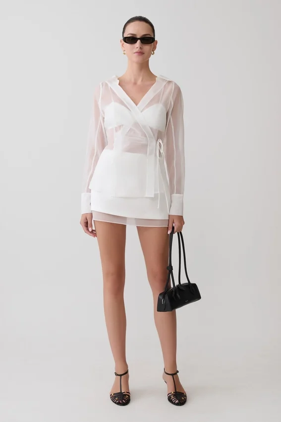 Frankie Satin Mini Skirt – White Frankie Satin Mini Skirt – White