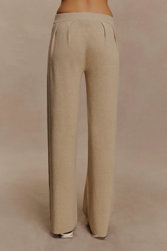 Frannie Gathered Silk Blend Knit Pants – Sand Frannie Gathered Silk Blend Knit Pants – Sand