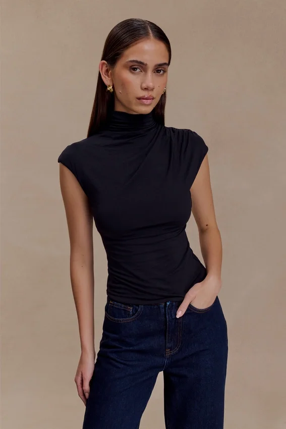 Freesia High Neck Sleeveless Top – Black Freesia High Neck Sleeveless Top – Black