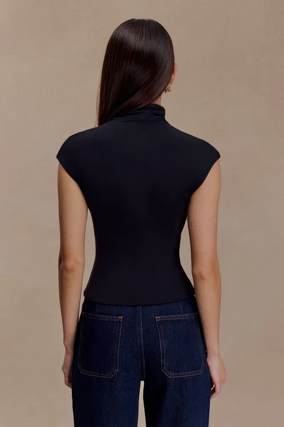Freesia High Neck Sleeveless Top – Black Freesia High Neck Sleeveless Top – Black
