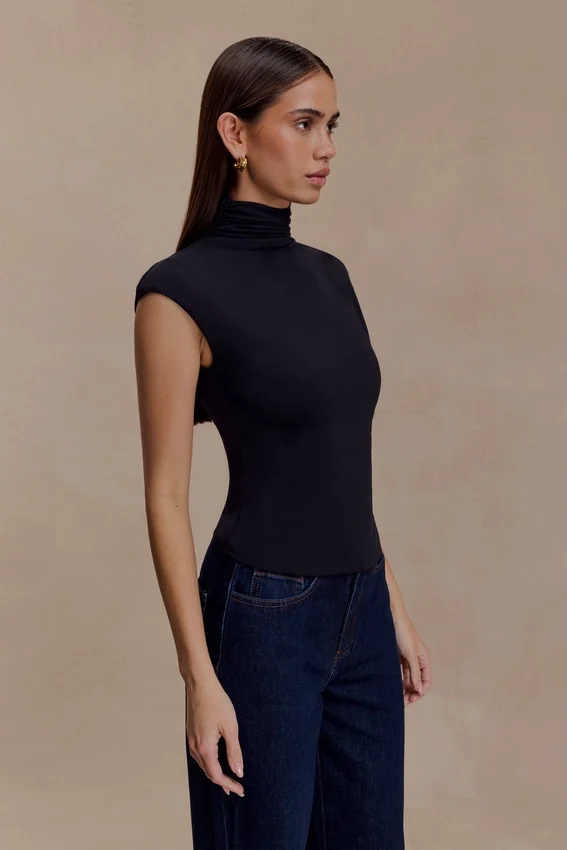 Freesia High Neck Sleeveless Top – Black Freesia High Neck Sleeveless Top – Black