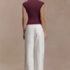 Freesia High Neck Sleeveless Top – Mahogany Freesia High Neck Sleeveless Top – Mahogany