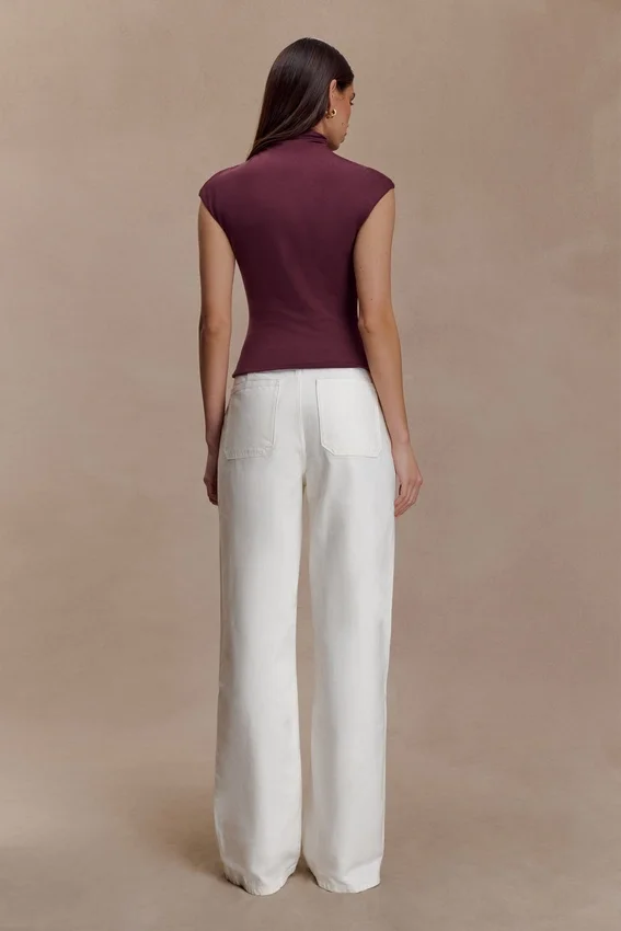 Freesia High Neck Sleeveless Top – Mahogany Freesia High Neck Sleeveless Top – Mahogany