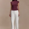 Freesia High Neck Sleeveless Top – Mahogany Freesia High Neck Sleeveless Top – Mahogany